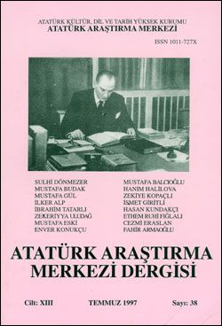 Atatürk Araştırma Merkezi Dergisi, Temmuz 1997 , Sayı: 38, 1997