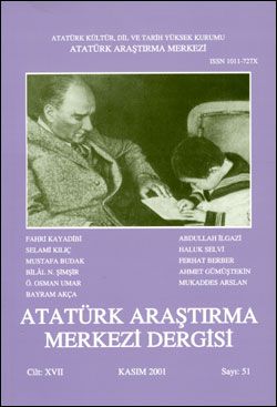 Atatürk Araştırma Merkezi Dergisi, Kasım 2001 , Sayı: 51, 2002