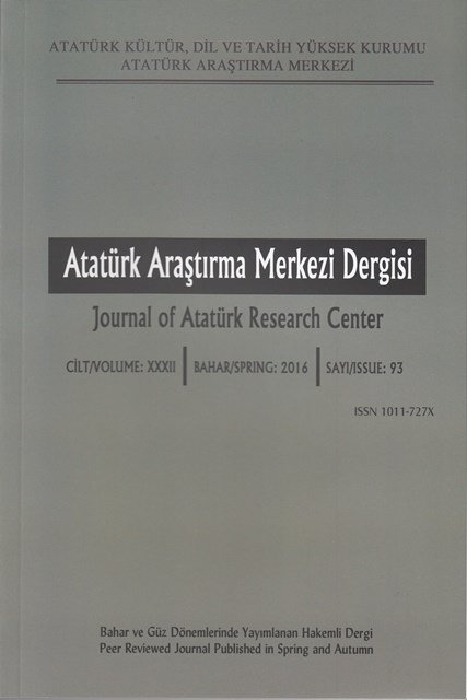 Atatürk Araştırma Merkezi Dergisi Sayı: 93, 2017
