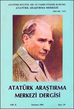 Atatürk Araştırma Merkezi Dergisi, Temmuz 1994 , Sayı: 29, 1995