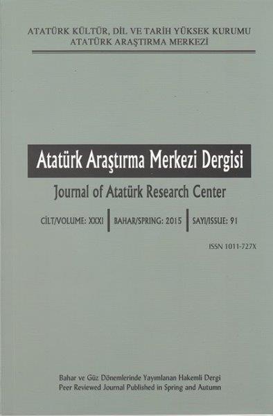Atatürk Araştırma Merkezi Dergisi Sayı: 91, 2016